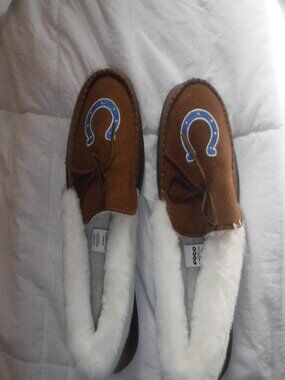 NFL Indianapolis Colts  Brown Suede Scuff Slippers Mocasin